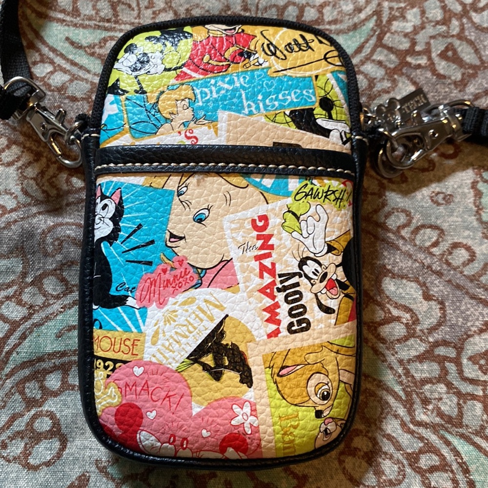 Disney Multicolor Comic Print Crossbody Bag - Black Strap